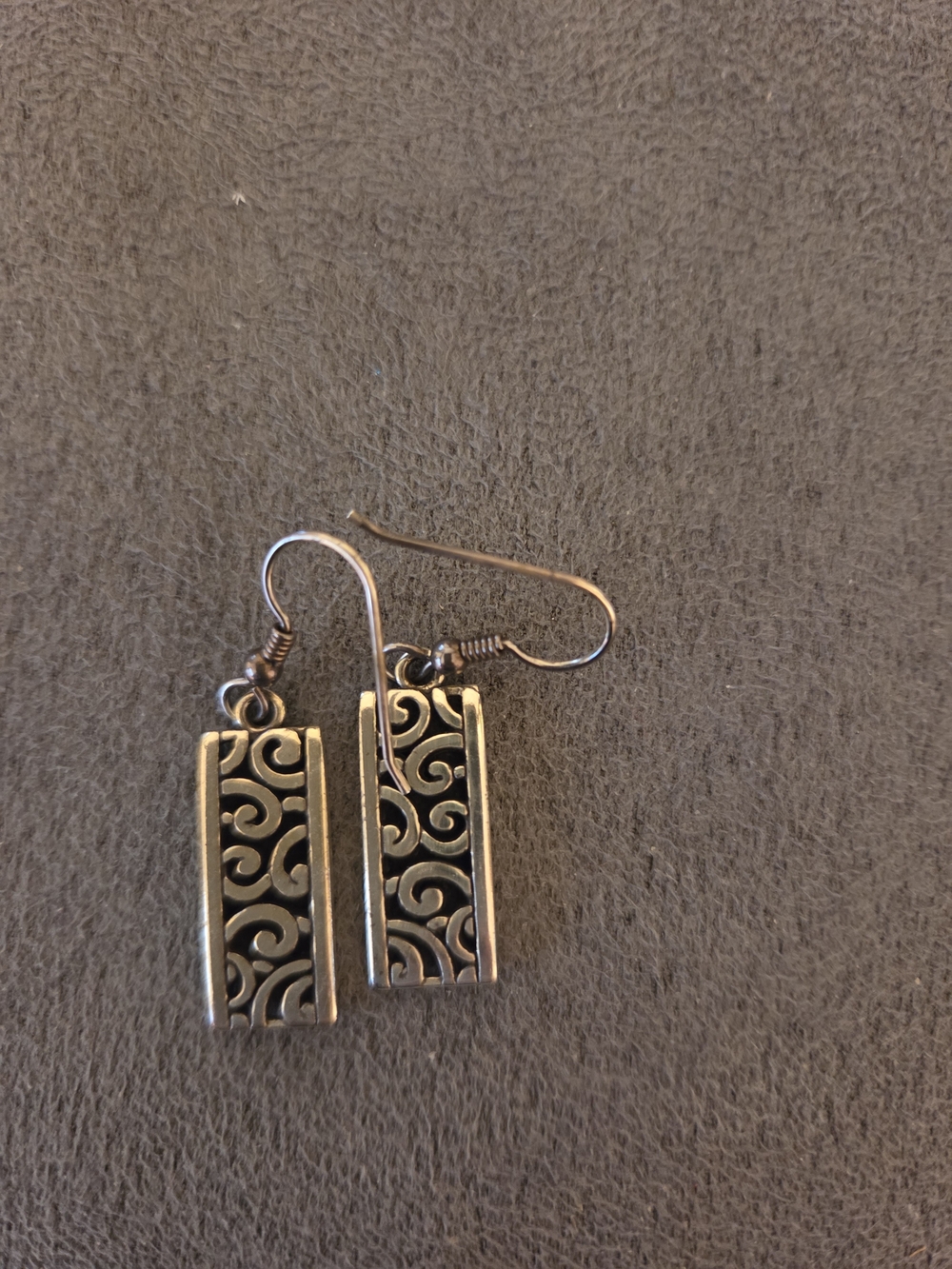 Brighton Silver-Tone Filigree Rectangle Drop Earrings